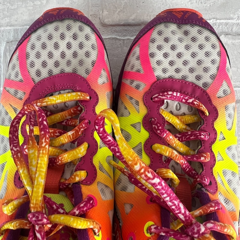 ASICS GEL Noosa Tri 9 Womens 9.5 Running Shoes Neon Multicolor Triathlon T458N - Picture 11 of 12